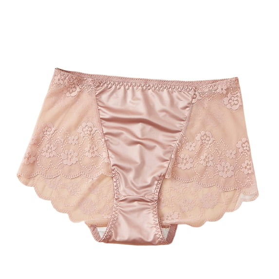 Jalioing Plus Size Lace Panties for Women Breathable Seamless Full Coverage Briefs Underpants Ladies Underwear