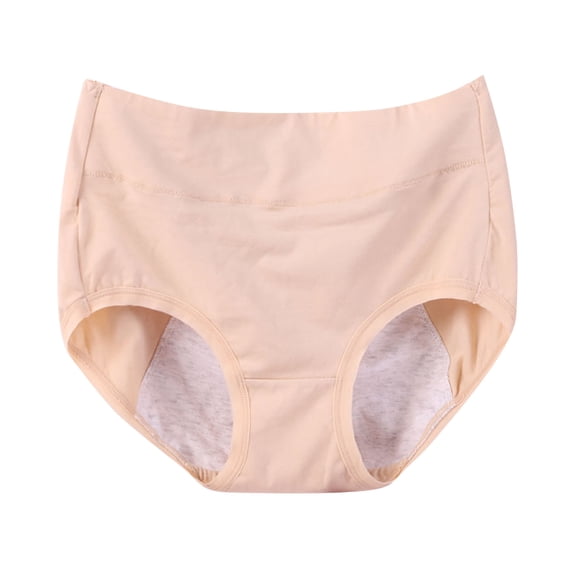 Jalioing Plus Size Panty for Women Cotton Lined Panties Stretch High Waisted Solid Color Oversized Briefs (XX-Large, Khaki)