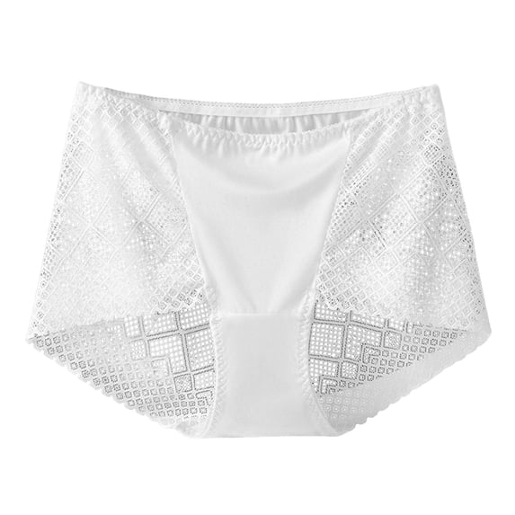 Jalioing Plus Size Seamless Underwear for Women Breathable High Waist Full Coverage Briefs No Show Lace Underpants