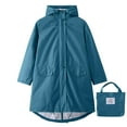 thumbnail image 1 of Jalioing Raincoat Women Charge Coats Drawstring Baggy Long Sleeve Solid Color Outdoor Jacket (Large, Navy), 1 of 3