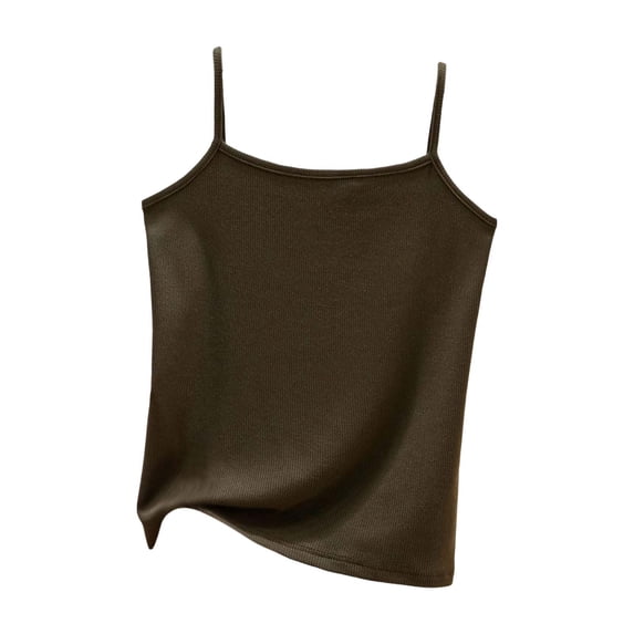 Jalioing Ribbed Tank Tops Womens Casual Fashion Spaghetti Strap Sleeveless Camisoles Plain Basic Summer Tees Tops
