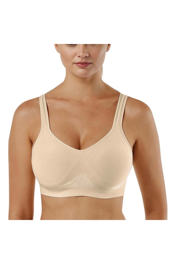 S-4XL Women's Wireless Bras Plus Size Breathable Push Up Bras Adjustable Full Coverage Support Bralettes