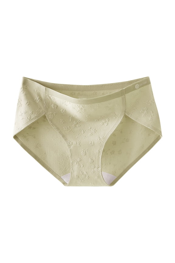 Seamless Briefs for Women Mid Waist Full Coverage No Show Underpants Soft Butt Lift Cotton Panties Underwear