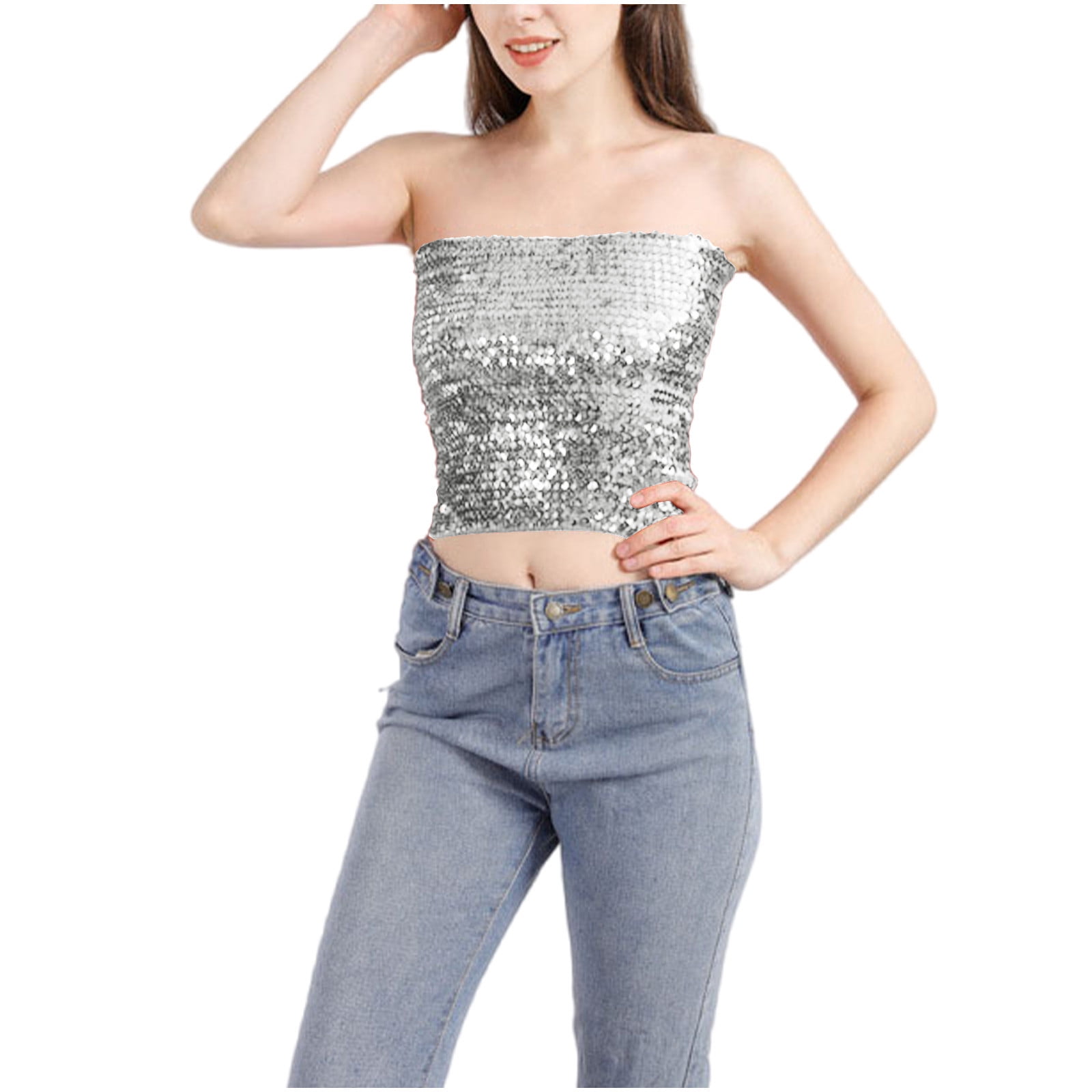 Sequin strapless top outlet