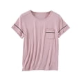 thumbnail image 1 of Jalioing Short Sleeve Pajama Tops for Women Comfort Loose Crew Neck T Shirt with Pocket Comfy Casual Sleep Shirts, 1 of 5