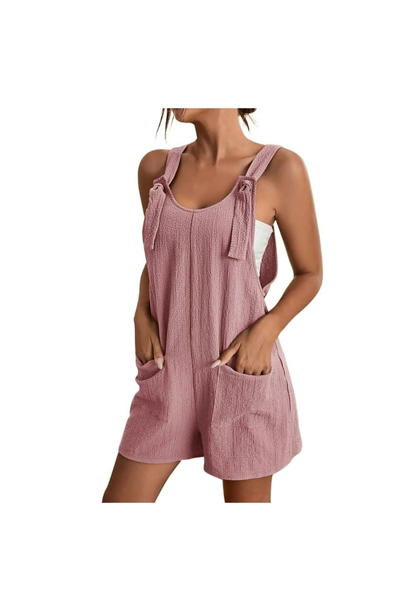 Shorts Overalls for Women Plus Size Casual Bodysuit Adjustment Suspender Short Jumpsuit with Pocket