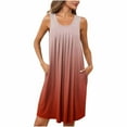 thumbnail image 1 of Jalioing Sleeveless Nightgown for Women Pleated Front Scoop Neck Print Sleepdress with Pocket Loose Flowy Loungewear, 1 of 7