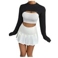 thumbnail image 1 of Jalioing Smock Sweater for Women Round Neck Pullover Solid Color Loose Long Sleeve Stylish Knit Cropped Outwear (Large, Black), 1 of 4
