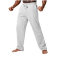 thumbnail image 1 of Jalioing Solid Sweatpants for Men Loose Wide Leg Drawstring Waist Workout Trousers with Pocket Casual Sport Joggers, 1 of 3