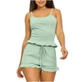 thumbnail image 1 of Jalioing Spaghetti Strap Pajamas Set Womens Sleepwear Outfits Cami Top and Shorts 2 Piece Loungewear Outfits, 1 of 4