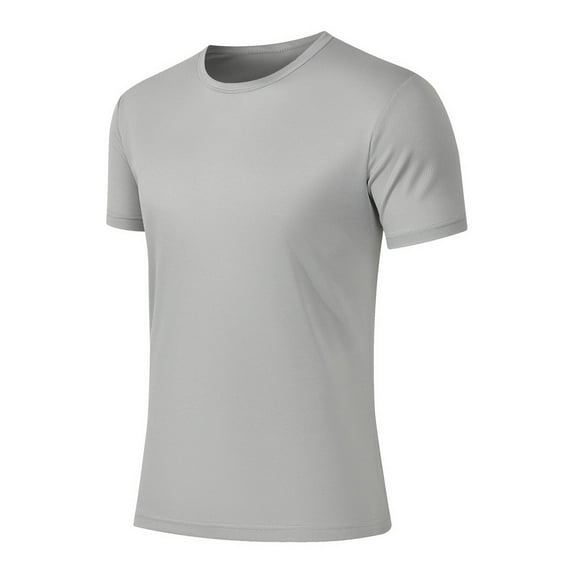 Jalioing Sport Tops for Men Breathable Short Sleeve Crew Neck Mesh T Shirt Summer Basic Athletic Tee Shirt