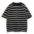 thumbnail image 1 of Jalioing Striped T Shirt for Men Cotton Short Sleeve Crew Neck Casual Shirt Summer Classic Breathable Tops, 1 of 4