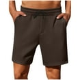 thumbnail image 1 of Jalioing Summer Casual Sweat Shorts for Men Solid Color Knee Length Elastic Waist Drawstring Shorts with Pocket, 1 of 6