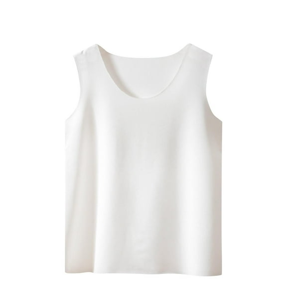 Jalioing Summer Crew Neck Tank Tops for Girls Breathable Sleeveless T Shirts Casual Comfy Undershirts 3-16 Years