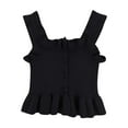 thumbnail image 1 of Jalioing Summer Tank Tops for Girls Stretchy Knitted Ruffle Sleeveless Shirts Toddler Kids Cute Camisole Tops, 1 of 5