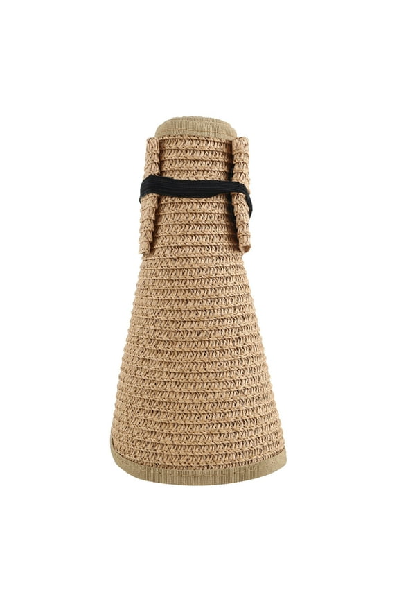 Summer Visors for Women Adjustable Wide Brim Sun Hat Foldable UV Protection Ponytail Beach Visor Hat