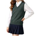 thumbnail image 1 of Jalioing Sweater Vest for Girls Boys Sleeveless V Neck Pullover Vest Kids Teen Plain School Uniform Sweater 5-17 Years, 1 of 8