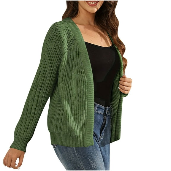 Jalioing Sweater for Women Long Sleeve Oversized Sweaters Fall Winter Open Front Knit Cardigan