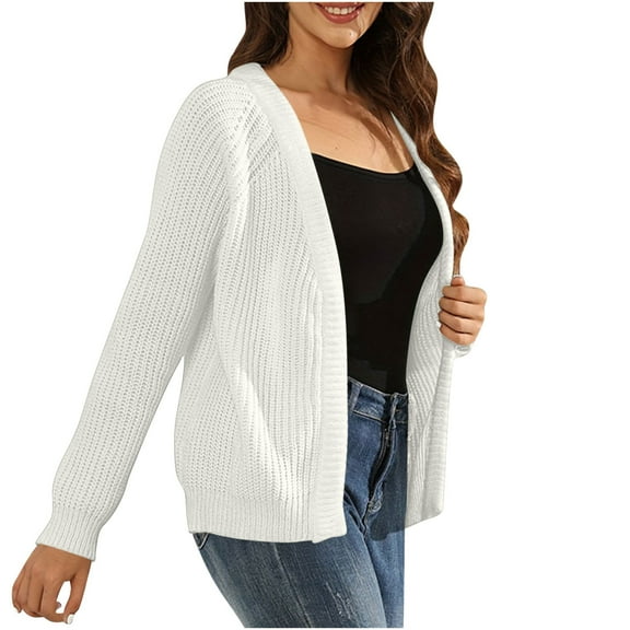 Jalioing Sweater for Women Long Sleeve Oversized Sweaters Fall Winter Open Front Knit Cardigan