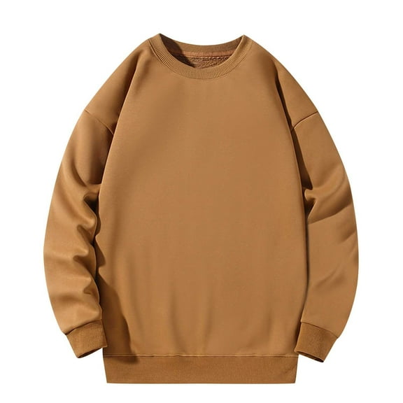 Jalioing Sweatshirts for Men Sherpa Fleece Lined Long Sleeve Crew Neck Pullover Tops Fall Winter Casual Warm Shirts