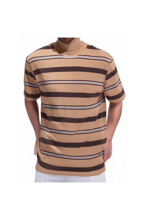 Summer Casual T Shirt for Men Classic Short Sleeve Crew Neck Striped Tee Shirt Vintage Fashion Tops