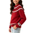 thumbnail image 1 of Jalioing Teen Girls Crew Neck Sweaters Fashion Long Sleeve Graphic Sweater Pullover Winter Casual Knitted Tops 9-15 Years, 1 of 7