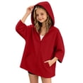 thumbnail image 1 of Jalioing Teen Girls Zip Up Hoodies Fashion Loose Solid Long Sleeve Hooded Jacket Casual Basic Fall Outerwear with Pocket, 1 of 6