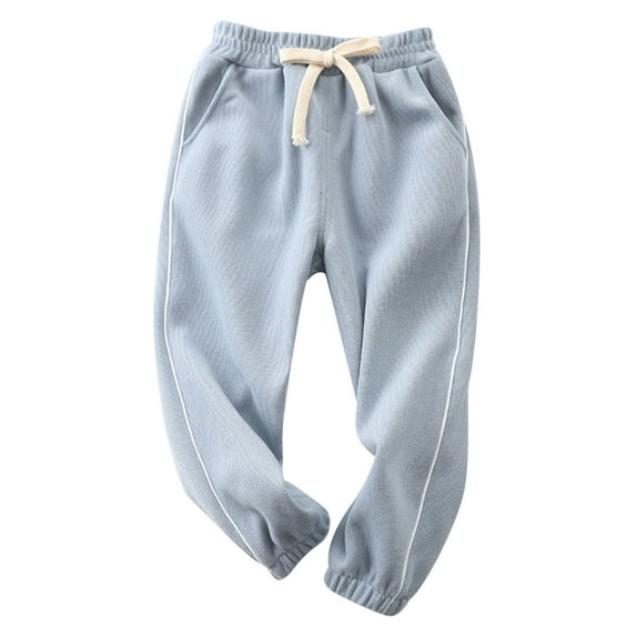 Jalioing Toddler Baby Boys Girls Sweatpants Outerwear Loungewear Pants Drawstring Waist Cinch Bottom Pants (4-5 Years, Blue)