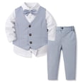 thumbnail image 1 of Jalioing Toddler Boys Formal Suit Set 3 Piece Dress Vest Bowtie Shirt Pants Set Kids Wedding Party Clothes 1-8 Years, 1 of 8