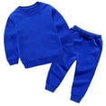 thumbnail image 1 of Jalioing Toddler Boys Girls 2 Piece Sweatsuit Set Spring Long Sleeved Sweatshirt with Cinch Bottom Pant Sets (2-3 Years, Blue), 1 of 4