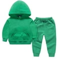 thumbnail image 1 of Jalioing Toddler Boys Girls 2 Piece Sweatsuit Set Spring Long Sleeved Sweatshirt with Cinch Bottom Pant Sets (5-6 Years, Green), 1 of 5