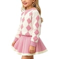 thumbnail image 1 of Jalioing Toddler Girls Outfits Fall Winter Clothes 2 Piece Long Sleeve Crew Neck Sweaters and Skirt Set 1-8 Years, 1 of 5