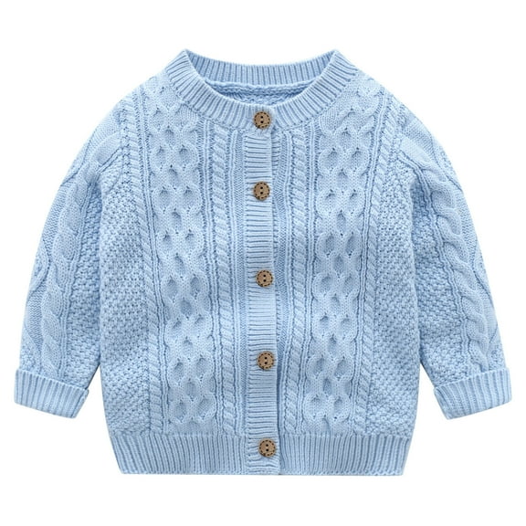 Jalioing Toddler Infant Sweater Fall Winter Knitted Outwear Button down Long Sleeve Cable Knit Coat
