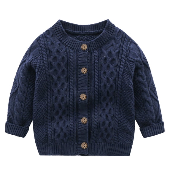 Jalioing Toddler Infant Sweater Fall Winter Knitted Outwear Button down Long Sleeve Cable Knit Coat