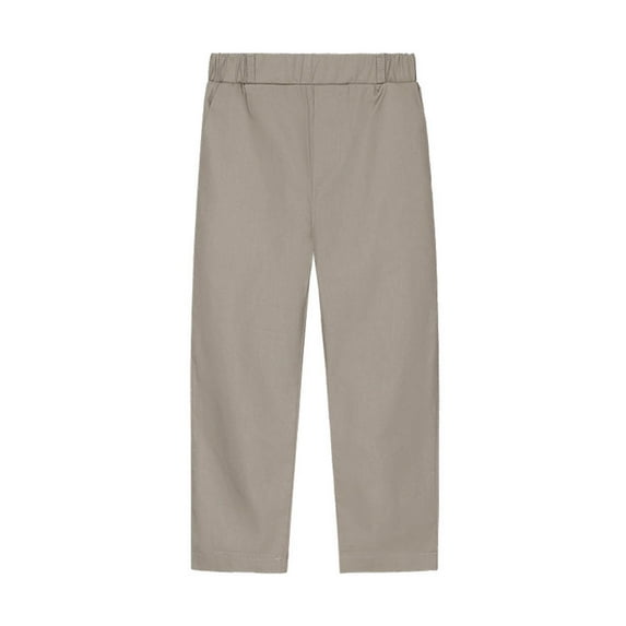 Jalioing Toddler Kids Boys Suit Pant School Uniform Dress Pants Solid Color Straight Leg Dressy Trousers (12-13 Years, Khaki)