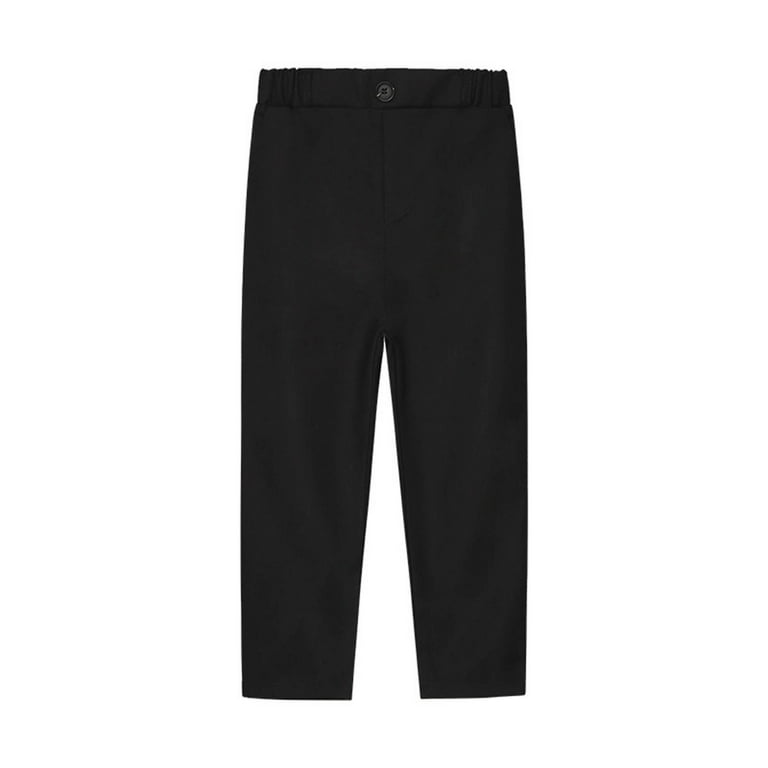 Jalioing Toddler Kids Boys Suit Pant School Uniform Dress Pants Solid Color Straight Leg Dressy Trousers 3 4 Years Black Walmart