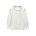 thumbnail image 1 of Jalioing Toddler Kids Cotton Sweater Cardigan Crew Neck Button Down Open Front Sweaters Fall Winter Basic Tops, 1 of 3