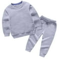 thumbnail image 1 of Jalioing Toddler Kids Cotton Sweatsuit Set Long Sleeve Solid Sweatshirt Joggers Set 2 Piece Tracksuit Outfits, 1 of 3