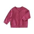 thumbnail image 1 of Jalioing Toddler's Sweaters Open Front Long Sleeve Button Down Cardigan Infant Babys Ribbed Knit Sweater Tops, 1 of 5