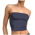 thumbnail image 1 of Jalioing Tube Tops for Women Casual Basic Bandeau Strapless Summer Going Out Crop Tops Sleeveless Short Shirts, 1 of 6