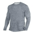 thumbnail image 1 of Jalioing Undershirt for Men Plus Size Spring Bottoms Shirt Long Sleeve Crew Neck Solid Color Pullover Top (5X-Large, Gray), 1 of 3