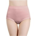 thumbnail image 1 of Jalioing Underwear Panties for Women Stretch High Waist Satin Panty Solid Color Ultra-Thin Traceless Briefs (3X-Large, Coffee), 1 of 3