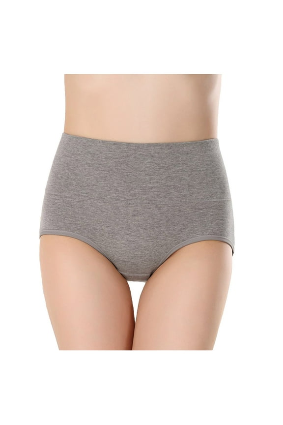 Underwear Panty for Women Stretch Breathable Traceless Underpant Solid Color Butt-Lifting Briefs (Medium, Gray)