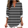 thumbnail image 1 of Jalioing V Neck Long Sleeve Shirt for Women Casual Fashion Cotton Tunic Tops Plus Size Loose Gradient Blouse, 1 of 5