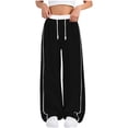 thumbnail image 1 of Jalioing Wide Leg Sweatpants for Girls Boys Baggy Loose Elastic Waist Drawstring Trousers Solid Open Bottom Joggers, 1 of 7