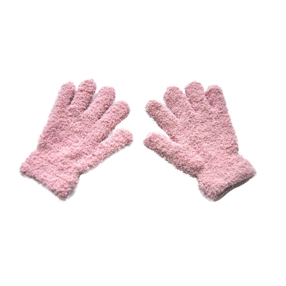Jalioing Winter Gloves for Kids Fuzzy Cold Weather Full Finger Gloves Thick Thermal Fleece Lined Gloves 5-11 Years