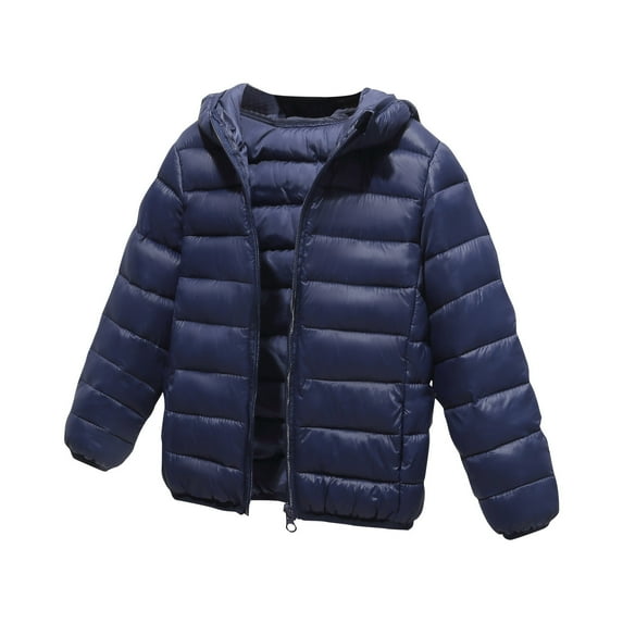 Jalioing Winter Puffer Jacket for Children's Lightweight Hooded Down Coat Boys Girls Zipper Up Thermal Outerwear