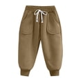 thumbnail image 1 of Jalioing Winter Sweatpants for Kids Solid Fleece Lined Corduroy Joggers Elastic Waist Drawstring Sport Pants, 1 of 5