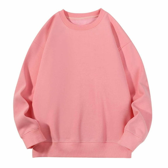 Jalioing Winter Sweatshirts for Women Fleece Lined Crew Neck Long Sleeve Basic Shirts Warm Casual Pullover Tops