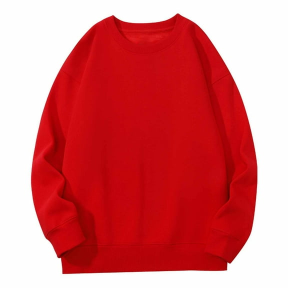 Jalioing Winter Sweatshirts for Women Fleece Lined Crew Neck Long Sleeve Basic Shirts Warm Casual Pullover Tops